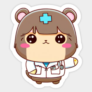 Cute Capybara Nurse Kawaii Sticker